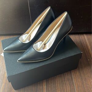 Coach Black Heels with Gold Accents